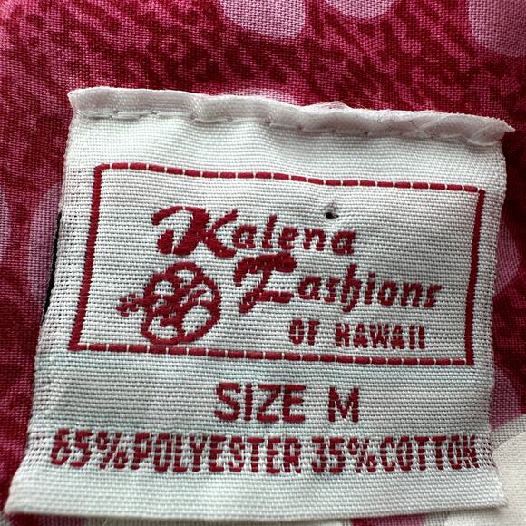 Vintage Kalena Fashions of Hawaii Midi Mumu Dress Pocket Hibiscus Floral Pink M - Picture 3 of 5